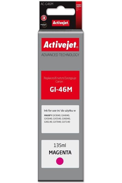 ActiveJet Φύσιγγα μελάνης για εκτυπωτές Canon, Αντικατάσταση για Canon GI-46M...