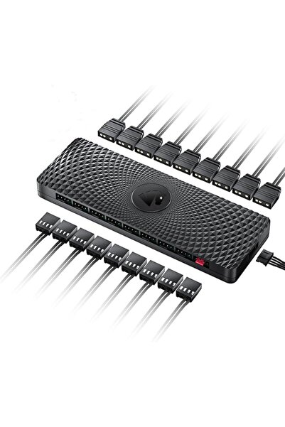 Asiahorse VE-HUB 2IN1 ARGB/PWM hub Used SATA Power Supply,9 Ports for Address...
