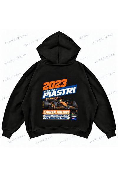 SVART WEAR Φούτερ με κουκούλα Oscar Piastri F1 με γραφική εκτύπωση, oversized...