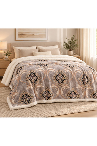 OEM Patura pufoasa cu blanita 200x220 cm, model Royal Damask