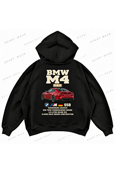 SVART WEAR Φούτερ με κουκούλα BMW M4 G82 με στάμπα, oversized, σε σχήμα κουτιού