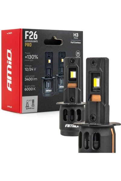 AMIO Λάμπες LED F26 Pro Series H3 12/24V 68W 2900-3550lm 6.000K Πλήρες Can-Bu...