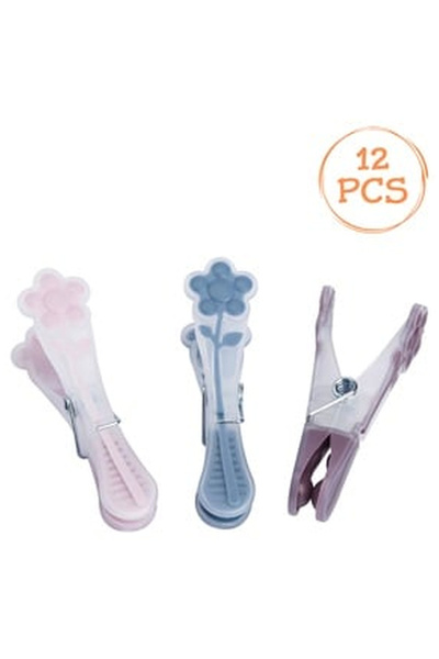 OEM Transparent Plastic Hooks Colorful Flower for Clothes 8cm - 12pcs