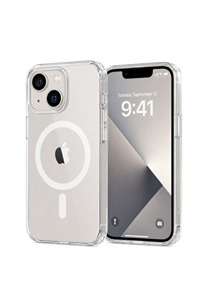 Tradebit Husă spate incoloră magnetică MagSafe pentru Apple iPhone 13 Mini tr...