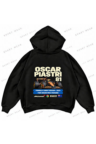 SVART WEAR Hanorac supradimensionat cu glugă Oscar Piastri F1, imprimat față ...
