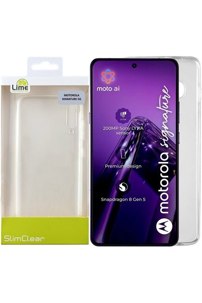 Lime Θήκη Successories Motorola Signature 5G 6.8'' Λεπτή Διαφανής TPU Πλήρης ...