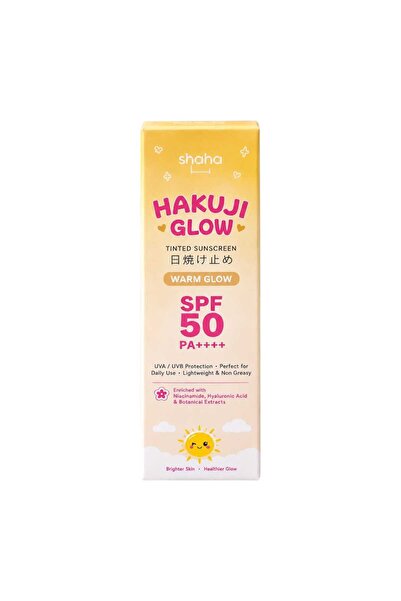 SHAHA hakuji glow tinted sunscreen warm glow spf50