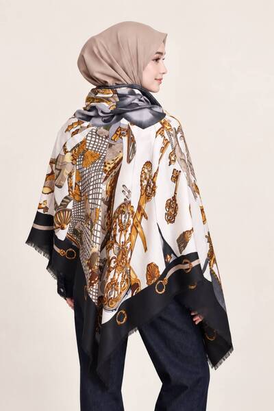 minelesarp Șal de umăr și eșarfă Hijab de lux din lână cașmir de toamnă 140x1...