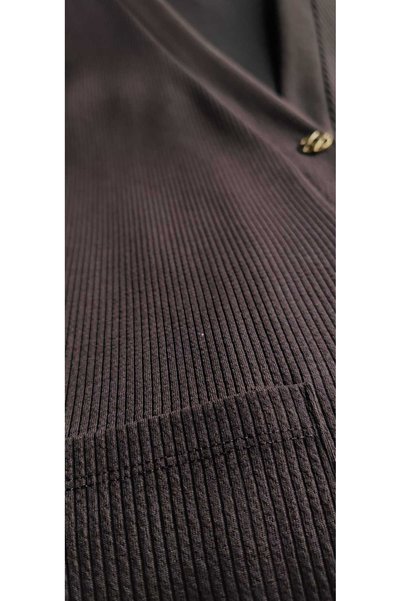 Laden Plus Size Women's Seasonal Ribbed Knitted Long Mother's Vest Medium Thick Twisted Fabric Non-Pilling Buttoned Vest