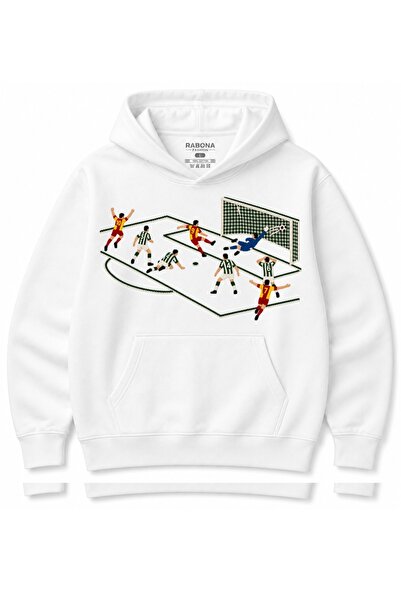 Rabona Fashion Κόκκινο & Κίτρινο Φούτερ με Γραφικό Ποδοσφαιρικής Δράσης και Τ...