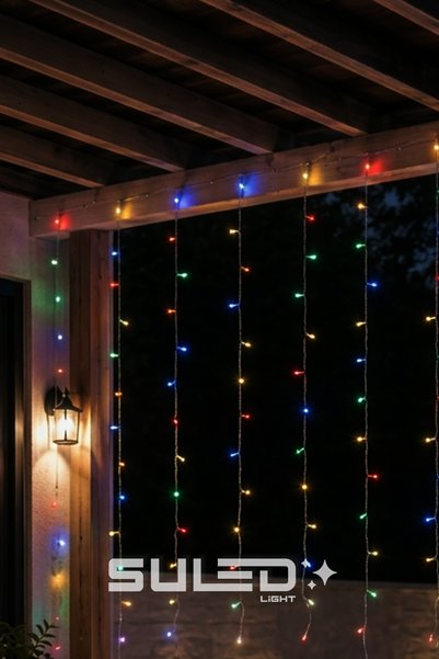 SULED 20 Metre RGB Çok Renkli Led Sarkıt 220V Tak Çalıştır Beyaz Led Işık Süsleme Işığı