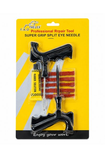Generic Brand F.A.O Trelex Tubeless Tire Puncture Repair Kit with T-Handle To...