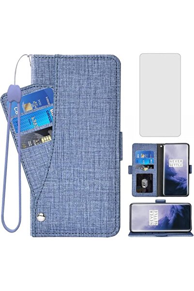 GENERAL Asuwish Compatible with OnePlus 7 Pro Wallet Case Tempered Glass Scre...