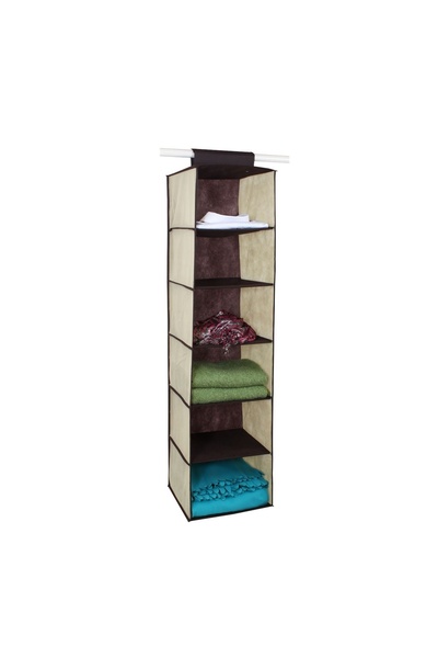 OEM Raft Suspendabil Depozitare 6 Nivele Ecru, 30x30x120cm, Economisește Spațiu