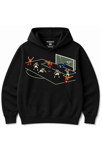Rabona Fashion Κόκκινο & Κίτρινο Φούτερ με Γραφικό Ποδοσφαιρικής Δράσης και Τ...