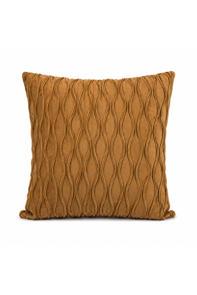 Generic Brand Față de Pernă Decorativă – Model Creponat, Culoare Maro Camel