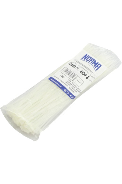 NORMA Set 100 bucati coliere din poliamida 66, alb, ABA 860 0110 702, latime ...
