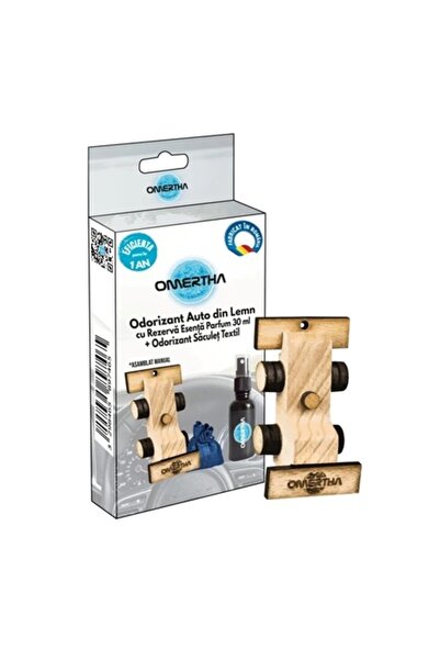 Omertha Odorizant auto OME05, forma masinuta F1, din lemn, sticluta 30 ml, es...