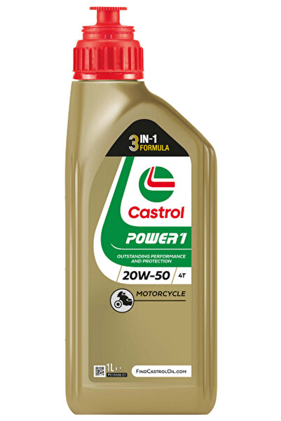 CASTROL Ulei motor moto POWER 1 20W50 4T 15049A, volum 1 litru, mineral