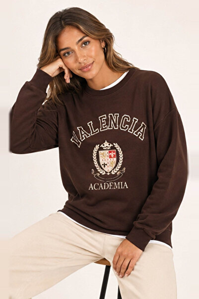 Fashion Friends Printed Brown Women's Sweatshirt 26K0048K1
