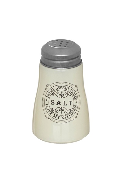 OEM Solniță din Sticlă Albă "HOME SWEET HOME" Ø5.5x10cm, pentru Masă și Bucăt...