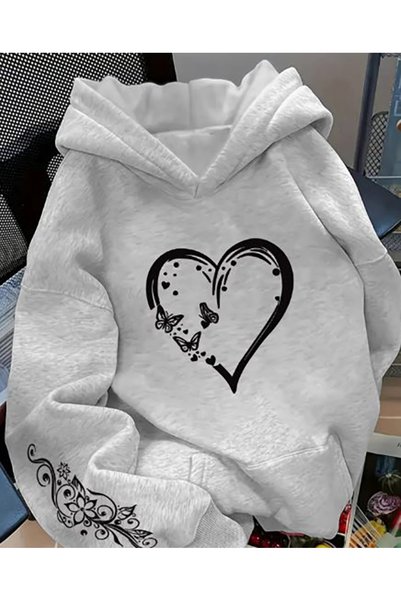Generic Brand Суичър с качулка за възрастни с щамповано лого