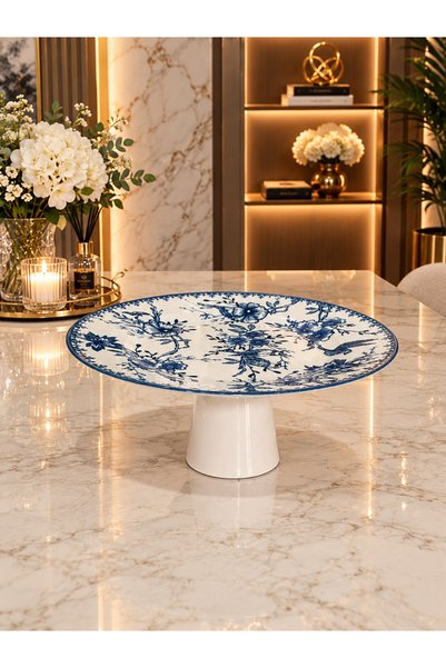 Sillage Home Porselen Ayaklı Sunum Tabağı 26 cm , Kek,Pasta Sunum Standı