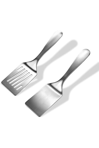 Generic 2 PCS BBQ Spatula Set, Stainless Steel Grill Turner & Slotted Spatula...