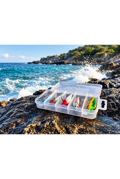 OLTAMİX Hedef Odaklı 5'li Maket Balık Suni Yem Seti - Kutu Hediyeli Spin (At-...