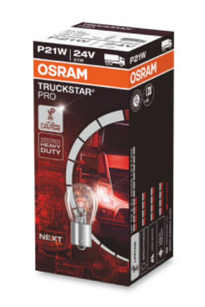 Osram Bec camion semnalizator 24 V, P21W Truckstar Pro Plus100, set 10 bucăți...