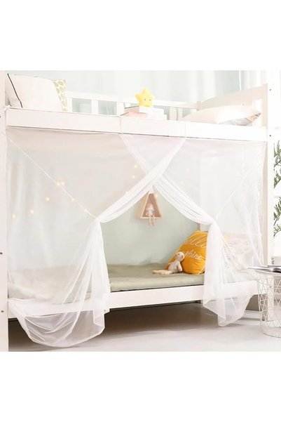 KASTWAVE 8 Corner Bed Canopy Curtains for Girls Boys Decor, Loft Bed, Dormito...