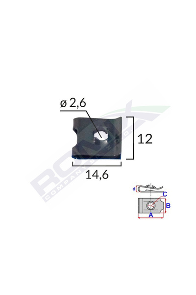 ROMİX Set 25 clipsuri fixare, 16028, universal, negru