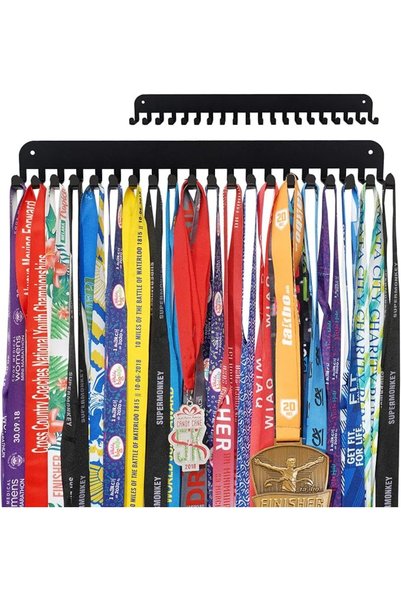 GENERAL Durable Medal Display Holder Wall Mount Easy Installation with 20 Hoo...