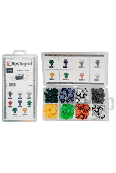 RESTAGRAF Set 117 clipsuri auto A70168, plastic, pentru Mercedes-Benz, Smart,...