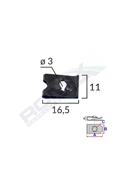 ROMİX Set 25 clipsuri fixare, 16033, universal, negru