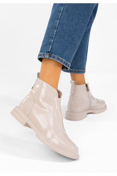 B T Shoes Ghete dama piele Kalairis bej