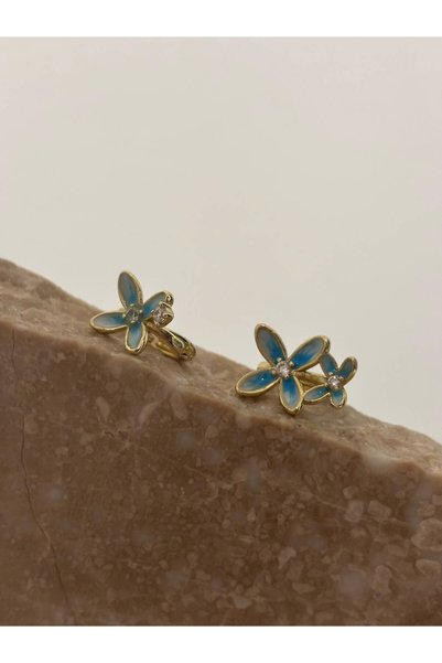 XUPING JEWELRY أقراط من الفولاذ من Xuping على شكل فراشة زرقاء