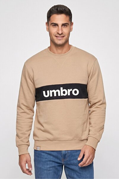 UMBRO Men Sportswear Fit Long Sleeve Outdoor Sweatshirt, Tan