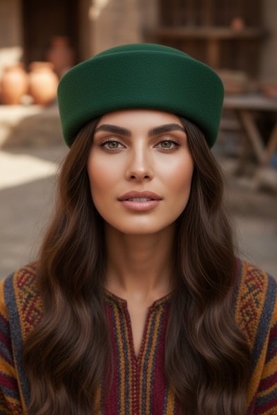 Generic Brand Pălărie Pillbox pentru femei Kaşe Petro Classic Pălărie de stewardesă din pâslă