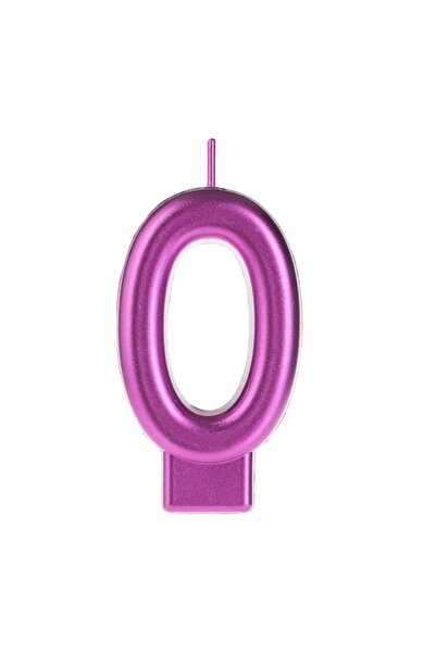 OEM Lumânare Zi de Naștere Fucsia Metalizat Nr. 0 – Decor Elegant pentru Tort...
