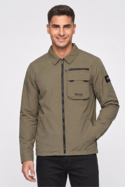 BENCH Men Brand Logo Windbreaker Jacket, Olive