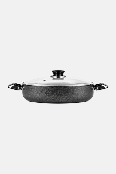 Alpine Cuisine Non-Stick Aluminium Low Pot, Multicolor