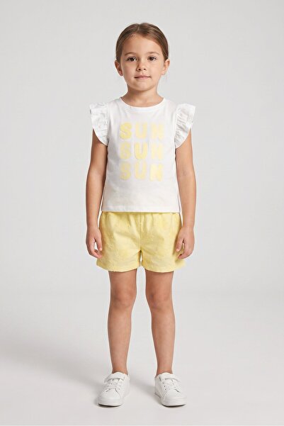 Banana Boat Kids Girl 2 Piece Textured Top And Short Set, Multicolor