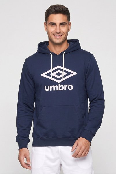 UMBRO Men Sportswear Fit Brand Logo Outdoor Hoodie, Navy