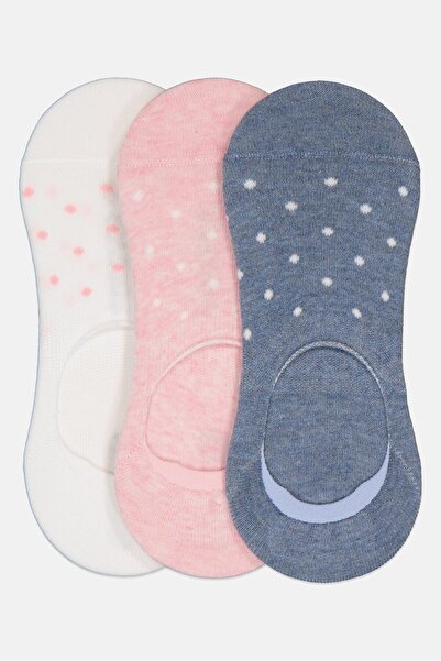 Forever 21 Women 3 Pair Brand Logo invisible Socks, Multicolor