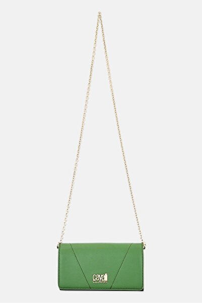 Cavalli Class Women Brand Logo Clutch Bag, Olive
