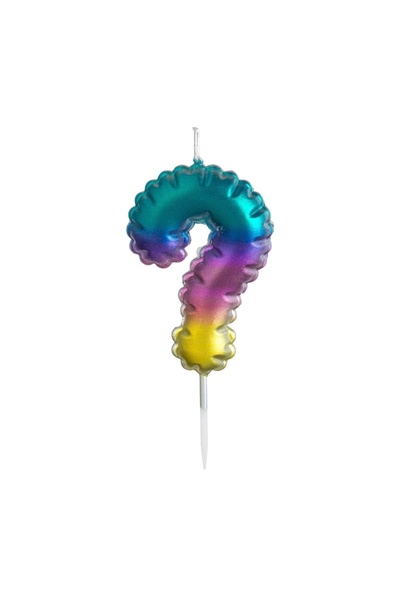 OEM Lumânare Tort Colorată Ombre Metalizata "?" – Set Festiv pentru Tort și Z...