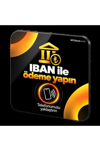 NFCSTAND NFC IBAN Kartı 10x10 cm Telefonu Yaklaştır IBAN Bilgi Sayfasını Aç C...