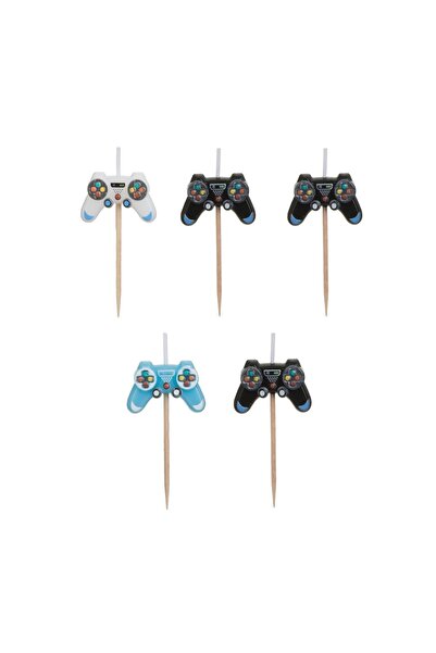 OEM Lumânări Zi de Naștere cu Model Consola Gaming Neagră Alba Ciel & Scobito...