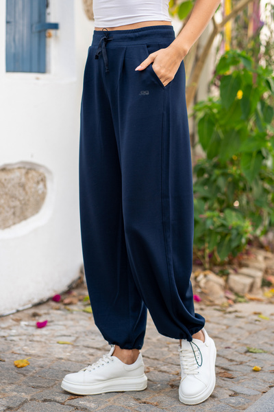 Oq Pantaloni de trening jogger cu textură moale și tiv ajustabil